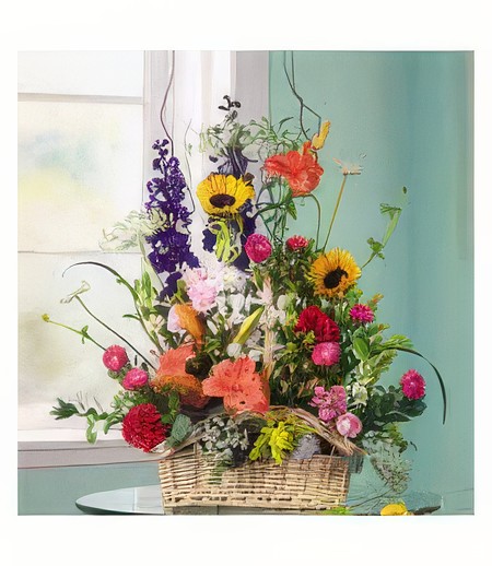 Large Summer Flower Basket