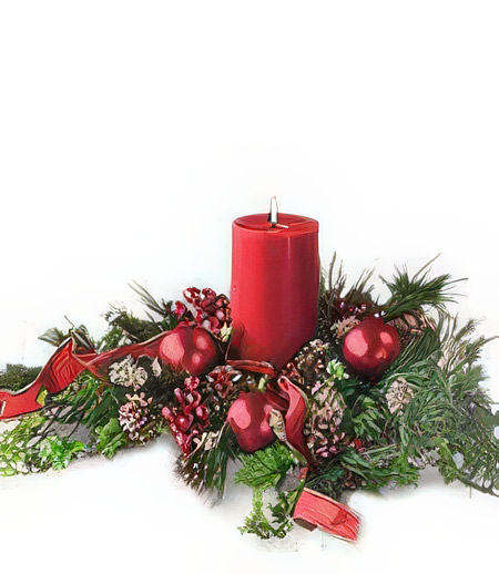 Christmas Pillar Candle Arrangement