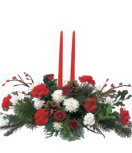 Two-Candle Christmas Centerpiece