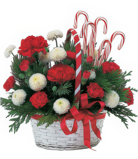Holiday Basket with Candy Canes