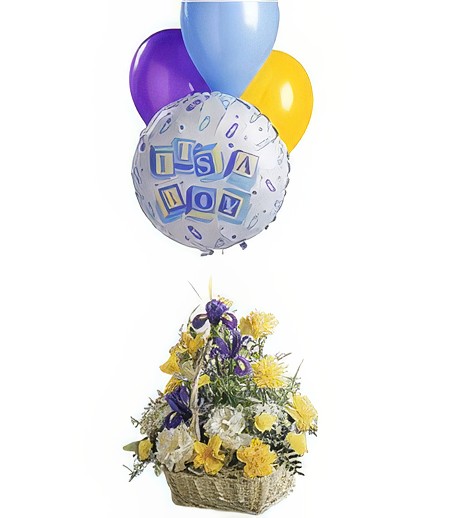 Baby Boy Bouquet with Balloons