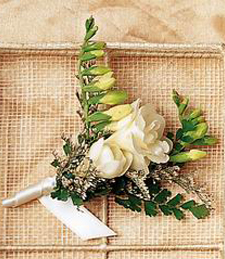White Freesia Boutonniere