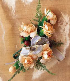 Peach Roses Boutonniere