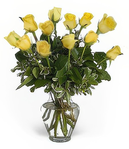 One-Dozen Yellow Roses