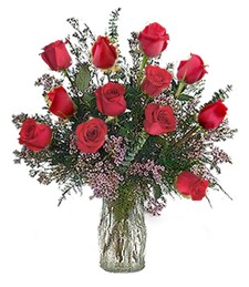 One-Dozen Romantic Red Roses
