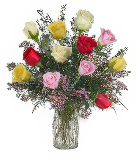 One-Dozen Assorted Congratulations Roses