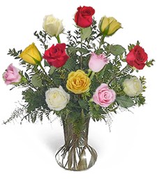 One-Dozen Assorted Congratulations Roses