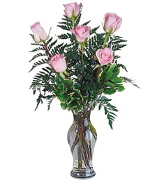 Half-Dozen Pink Anniversary Roses