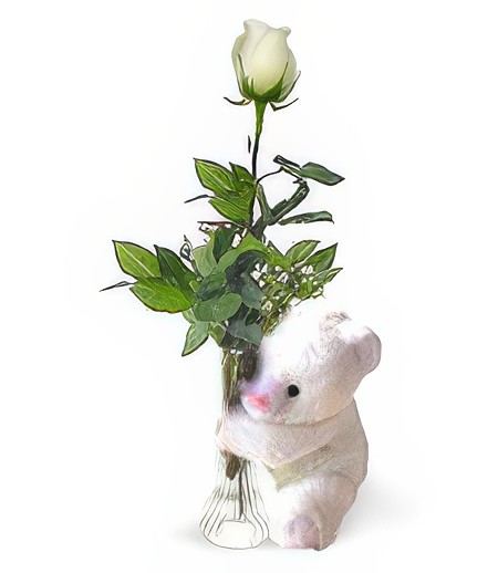 One Perfect 'Just Because' Rose & Bear