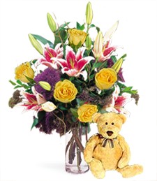 Bear & Fragrant Congratulations Blooms
