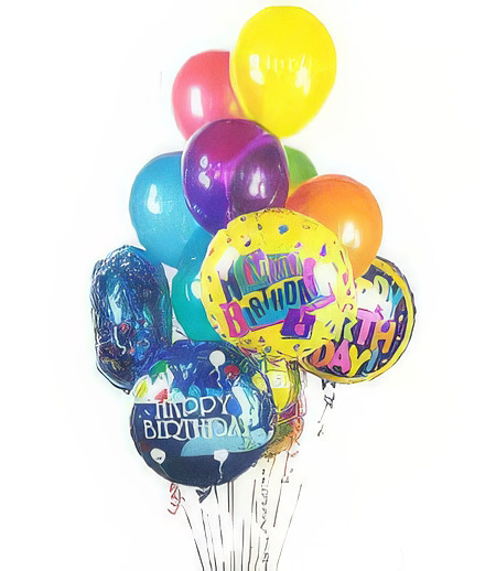 Assorted Birthday Balloons Bouquet