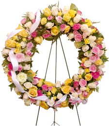 Beautiful Garden Standing Funeral Wreath