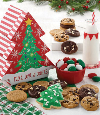 Peace Love & Cookies Tree Gift Box