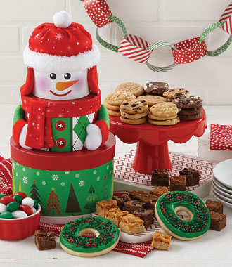 Traditional Snowman Cookie Tower