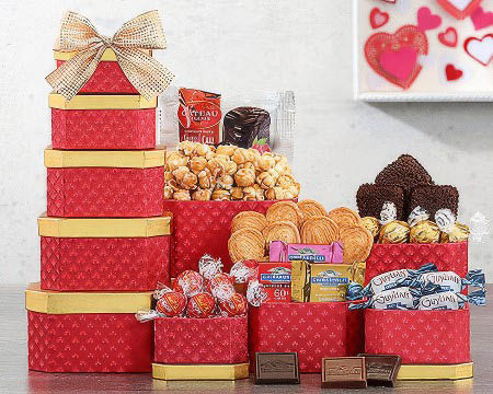 Valentine's Day Chocolate and Pastry Tower