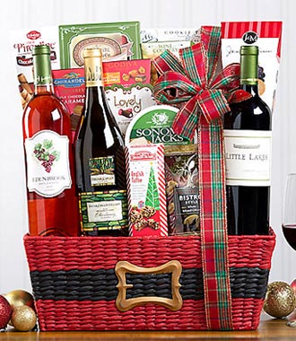 Red and White Wine Christmas Trio