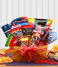 Celebrate America Patriotic Picnic Gift Basket