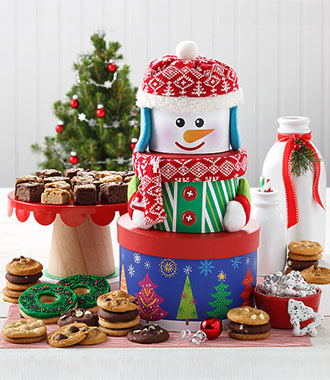 TRADITIONAL SNOWMAN COOKIE TOWER