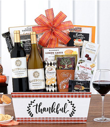 Red and White Wine Thankful Gift Basket