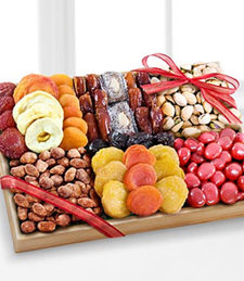 Season's Snacks Holiday Dried Fruit, Nuts & Sweets Tray -GOOD