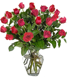 2 Dozen Red Roses with Vase