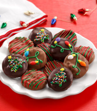 HOLIDAY LIGHTS BELGIAN CHOCOLATE NIBBLERS� BITE-SIZED COOKIES