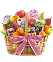 Spring Sensation Fruit & Sweets Gourmet Gift Basket - BETTER