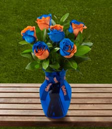 University of Florida� Gators� Rose Bouquet - 6 Stems w/Vase