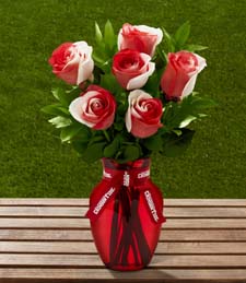 University of Alabama� Crimson Tide� Rose Bouquet - 6 Stems w/Vase
