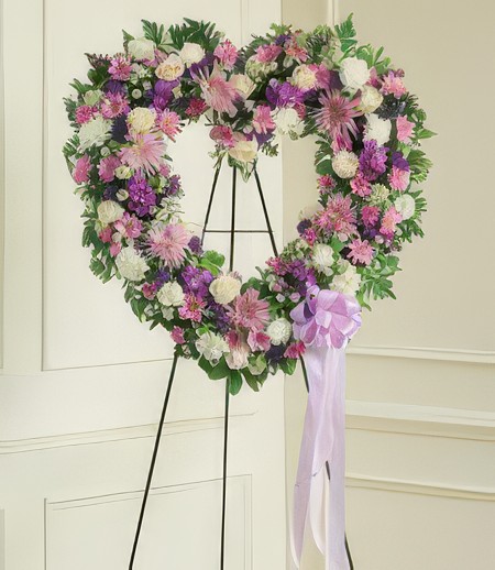Lavender Hearts Standing Wreath