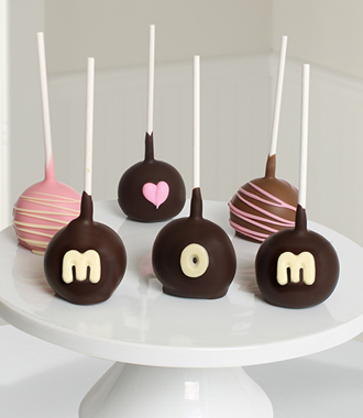 Belgian Chocolate Dipped Mother's Day Cake Pops - 6 piece