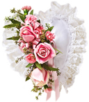 Just Flowers - item: My Pink Heart Casket Pillow