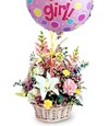 Baby Girl Bouquet with Balloons