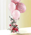 Baby Girl Balloons and Flowers